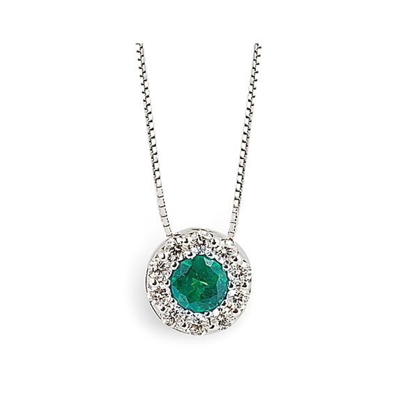 Halskette Idee Preziose dal 1987 Dame in Weißgold Smeraldo 0.17 Ct IP.CK18B/8S - IP.CK18B/8S